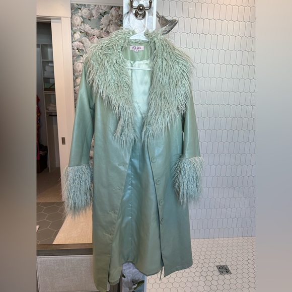 verge girl sage leather shag coat - Picture 5 of 6